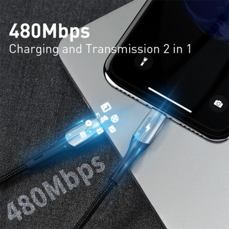 Кабель для быстрой зарядки Baseus 18W USB-C / Lightning для iPhone  - черный