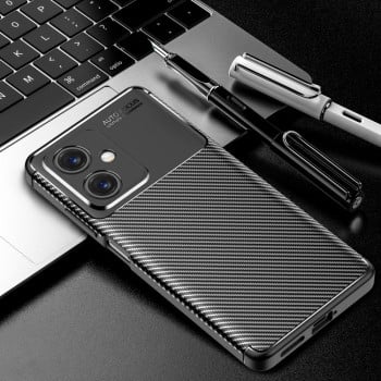 Чехол Carbon Fiber Texture Shockproof  на Xiaomi Redmi Note 12 China/ Global / Poco X5 -черный