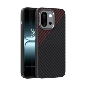 Ультратонкий чехол ABEEL 6D Micro Relief MagSafe Magnetic на OnePlus 13T - черно-красный