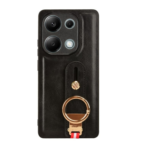 Противоударный чехол Wristband Leather Back для Xiaomi Redmi Note Redmi Note 14S/ 13 Pro 4G / POCO M6 Pro 4G - черный
