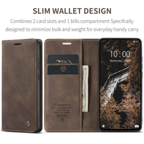 Чохол-книжка CaseMe-013 Multifunctional на Xiaomi Poco F7 Pro / F7 Ultra - кавовий