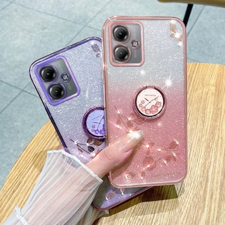 Противоударный чехол Gradient Acrylic для Motorola Moto G55 - синий