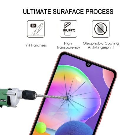 Защитное стекло 3D Full Glue Full на Samsung Galaxy A31/A32 4G - прозрачно-черное