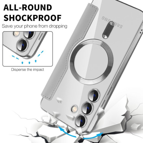 Чохол-книжка Shield MagSafe RFID Anti-theft Leather  для Samsung Galaxy S25+ 5G - сірий