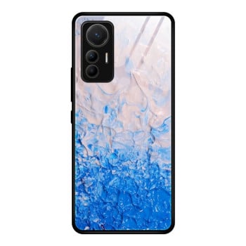 Противоударный стеклянный чехол Marble Pattern Glass на Xiaomi 12 Lite - Ocean Waves