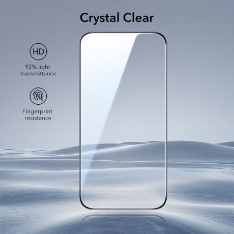 Комплект защитного стекла ESR UltraFit Tempered Glass 2-pack на iPhone 17 Pro - transparent