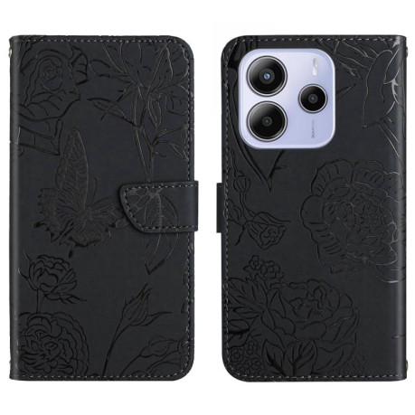 Чохол-книжка Embossed Butterfly для Xiaomi Redmi Note 14 4G 164.48mm - чорний