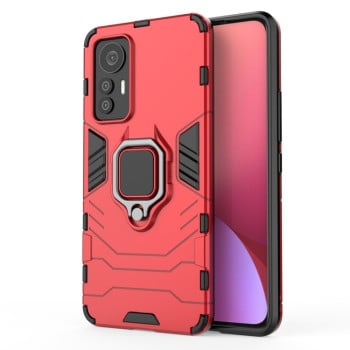 Противоударный чехол Magnetic Ring с подставкой на Xiaomi 12 Lite - красный
