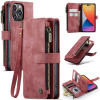 Шкіряний чохол-гаманець CaseMe-C30 для iPhone 14 Pro - червоний