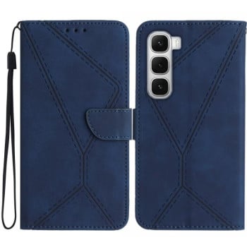 Чехол-книжка Stitching Embossed с магнитным хлястиком на Infinix Hot 60 Pro+ 4G - синий
