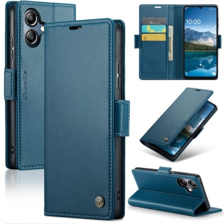 Чехол-книжка CaseMe 023 Butterfly Buckle Litchi Texture RFID Anti-theft Leather на Samsung Galaxy A07 / A06 - синий