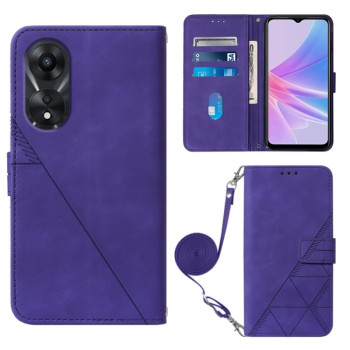 Чохол-книжка Crossbody 3D Embossed на OPPO A78/A58 - фіолетовий