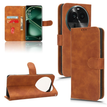 Чохол-книжка Skin Feel Magnetic для OPPO Find X6 Pro - коричневий