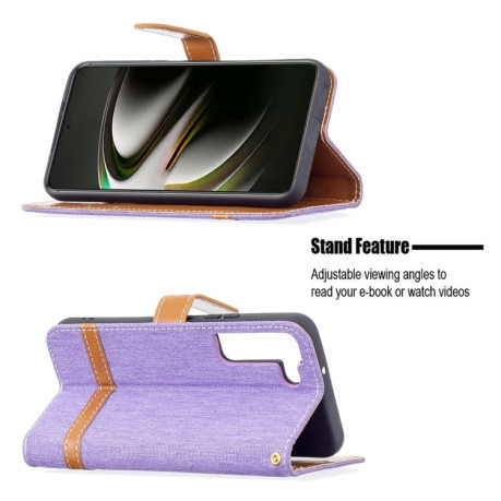 Чохол-книжка Color Matching Denim Texture Samsung Galaxy S22 5G - фіолетовий