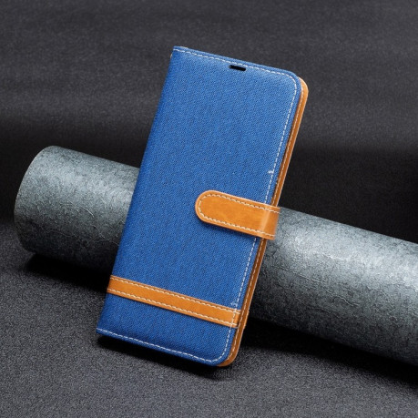 Чохол-книжка Color Matching Denim Texture на Samsung Galaxy S25+ 5G - синій