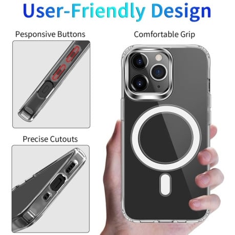 Противоударный чехол Magnetic Four Corner Airbags (Magsafe) для  iPhone 16 Pro Max - прозрачный