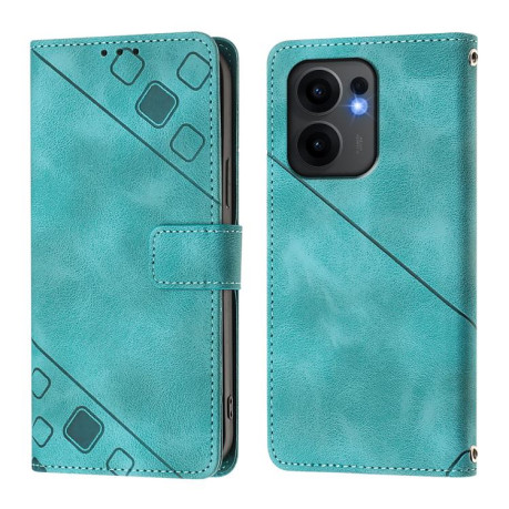 Чохол-книжка Skin-feel Embossed для OPPO Reno13 F/Reno13 FS- зелений