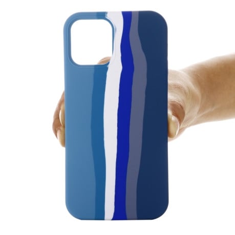 Силиконовый чехол Rainbow Liquid Silicone для  iPhone 15 Pro-синий