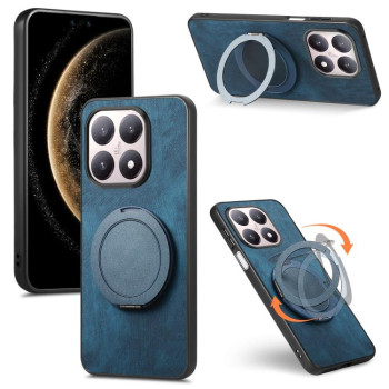 Чехол Retro Leather Rotation Round Holder с поворотным круглым держателем для Xiaomi 15T — синий
