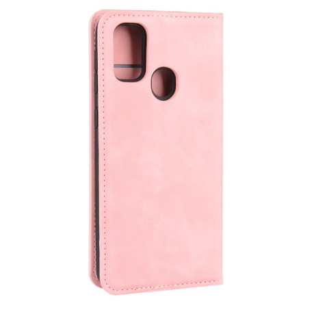 Чехол-книжка Retro-skin Business Magnetic Suction на Samsung Galaxy M21/M30s - розовый
