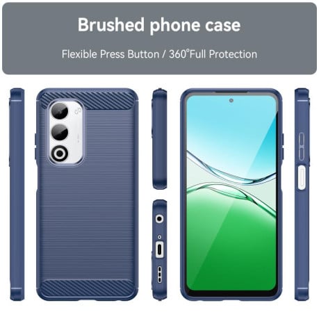 Чехол Brushed Texture Carbon Fiber на OPPO A5 4G Global - синий