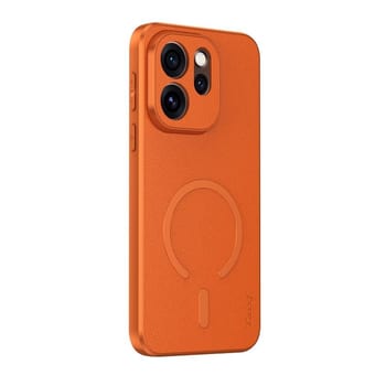Чохол Escase з еко-шкіри з магнітним кріпленням на OPPO Reno15 Pro 5G Global — оранжевий