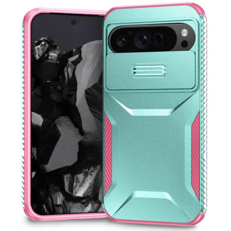 Противоударный чехол Sliding Camshield для Google Pixel 9 Pro XL - Grey Green + Pink