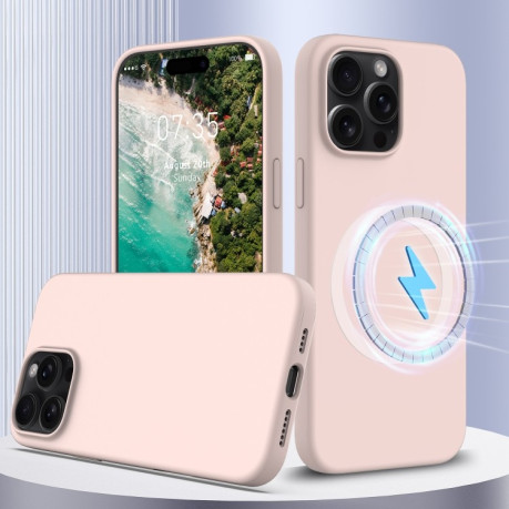 Силіконовий чохол Shockproof Silicone Magsafe для iPhone 16 Pro Max - рожевий