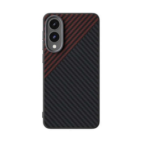 Чохол ABEEL C Carbon Fiber Series 6D Micro Relief MagSafe на Samsung Galaxy S25 Edge 5G - чорно-червоний