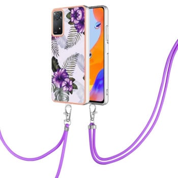 Противоударный чехол Electroplating IMD with Lanyard для Xiaomi Redmi Note 12 Pro 4G/11 Pro Global(4G/5G)/11E Pro- Dream Butterfly