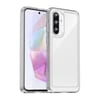 Противоударный чехол Colorful Acrylic Series с цветной силиконовой боковиной на Samsung Galaxy A37 5G — прозрачный
