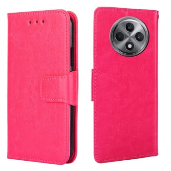 Чехол-книжка Crystal Texture для OPPO Reno12 F/12 FS 5G - пурпурно-красный