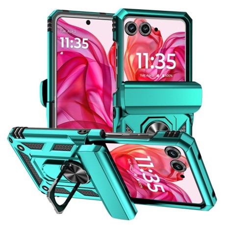 Противоударный чехол Sliding Camshield для Motorola razr 50 - голубой