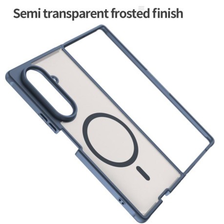 Противоударный чехол Fan Dun Series TPU Hybrid PC Frosted Magsafe для Samsung Galaxy Fold 7 5G - синий