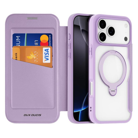 Чехол-книжка DUX DUCIS Skin X Pro Series Magsafe на iPhone 17 Pro - фиолетовый