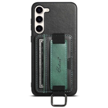 Протиударний чохол Suteni H13 Card Wallet для Samsung Galaxy S24 5G - чорний