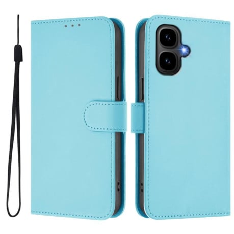 Чехол-книжка с мягким покрытием (Skin Feel) со шнурком на Infinix Smart 10 4G - голубой