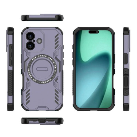 Противоударный чехол Butterfly Armor MagSafe Magnetic Ring Shockproo для iPhone 17 - фиолетовый