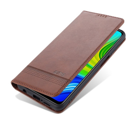 Чохол-книжка AZNS Magnetic Calf на Xiaomi Redmi Note 9 Pro / Note 9s - темно-коричневий