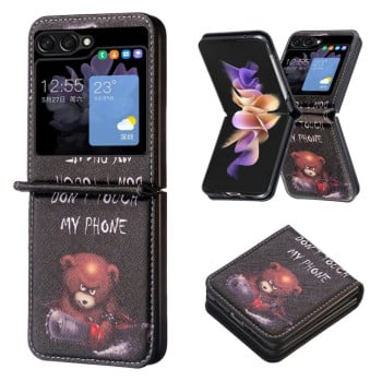 Чохол-книжка Colored Drawing Pattern Invisible Samsung Galaxy Flip 5 - Bear