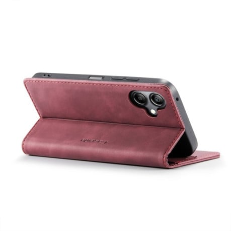 Чехол-книжка CaseMe-013 многофункциональный с кармашком на карт на Samsung Galaxy A07/A06 - красный