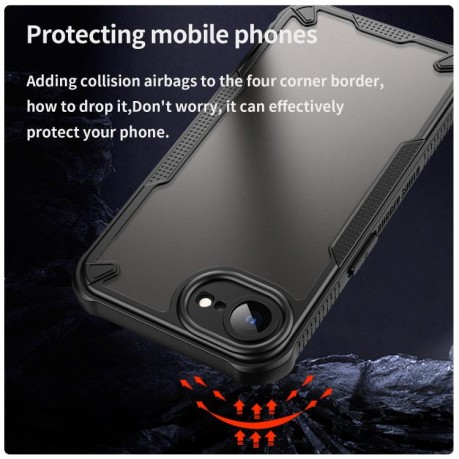 Противоударный чехол Armor Glaze PC Hybrid для iPhone 16e - черный