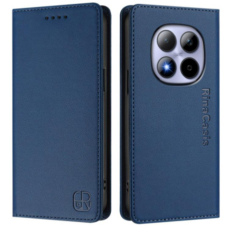 Чехол-книжка RC01 Dual-Folded Magnetic Suction RFID для Redmi Note 15 Pro 5G Global 163.6mm — тёмно-синий