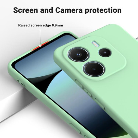 Силиконовый чехол Solid Color Liquid Silicone на Xiaomi Redmi Note 14 4G 164.84mm - зеленый