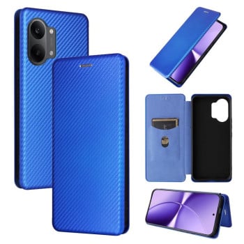 Чохол-книжка Carbon Fiber Texture для Redmi Turbo 5 Max 5G / Poco X8 Pro Max — синій