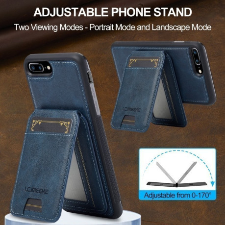 Чехол-книжка LC.IMEEKE L3 Series Detachable RFID Card Bag Magsafe для iPhone 16e - синий
