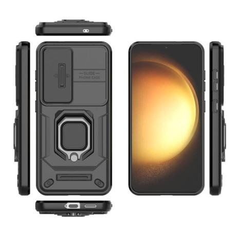 Противоударный чехол Sliding Camshield для Samsung Galaxy S25 5G - черный