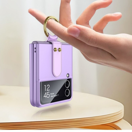 Противоударный чехол GKK Ultra-thin with Ring Holder для Samsung Galaxy Z Flip3 5G - фиолетовый