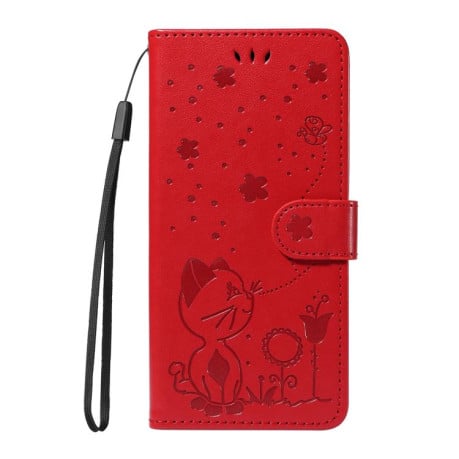 Чехол-книжка Cat Embossing Pattern на Xiaomi 15T Pro 5G EU 173mm - красный