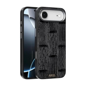 Ультратонкий чехол ABEEL Beast Pattern 6D Micro-Embossed MagSafe Genuine Leather на iPhone Air -Black